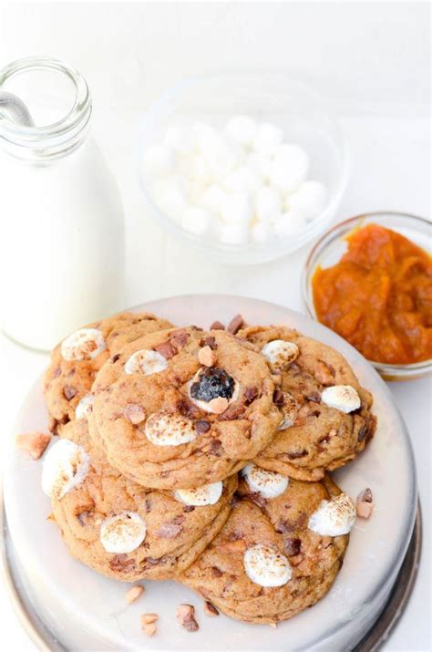 Pumpkin Toffee Marshmallow Cookies Marshmallow Cookies Toffee Cookies