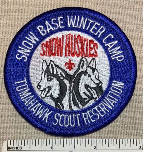TOMAHAWK RESERVATION Babe Scout Camp PATCH Snow Base Winter Camp Huskies Skiing EBay