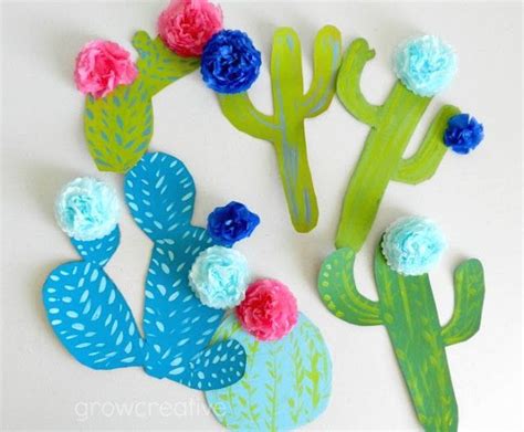Cactus Wall Art Party Decor Grow Creative Blog Cactus Craft Crafts