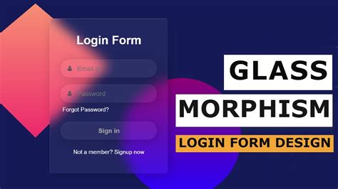 Glassmorphism Login Form Using Html And Css Login Page Design Mobile