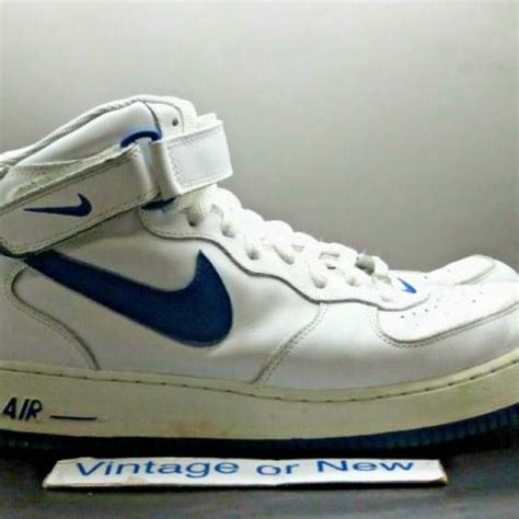 vtg 2003 nike air force 1 mid white sport royal blue 306352 141 sz 13 kixify marketplace