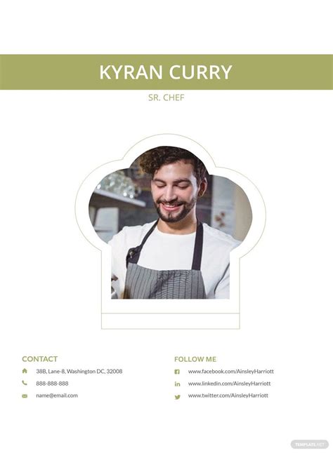 Chef Resume Templates Design Free Download
