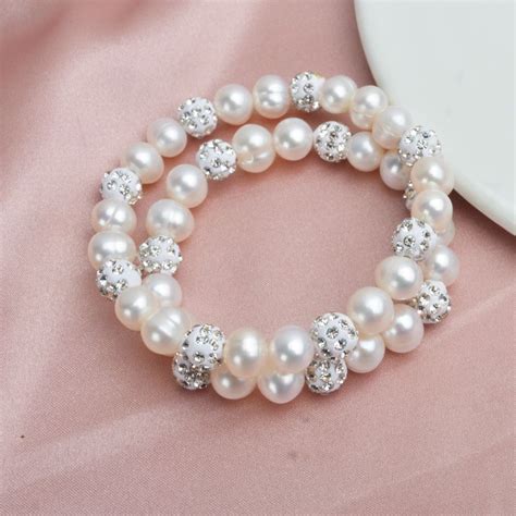 2020 White Pearl Beads Bracelet Crystal Bracelets Jewelry Diy Bracelets