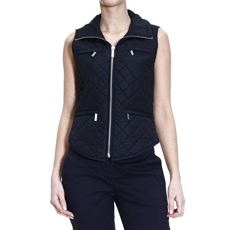 Lyst Michael Michael Kors Jacket Sleeveless Quilted In Black