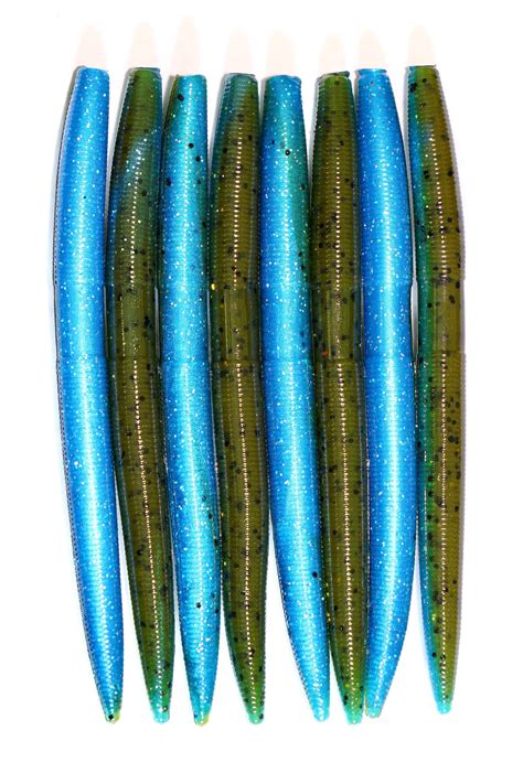5 Blue Craw Stick Worm Soft Plastic Bait Bass Fishing Etsy