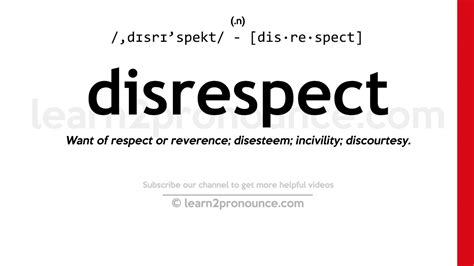 Pronunciation Of Disrespect Definition Of Disrespect Youtube