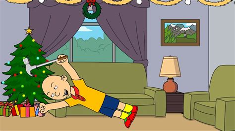 Caillou Destroys The Christmas Tree Grounded Youtube