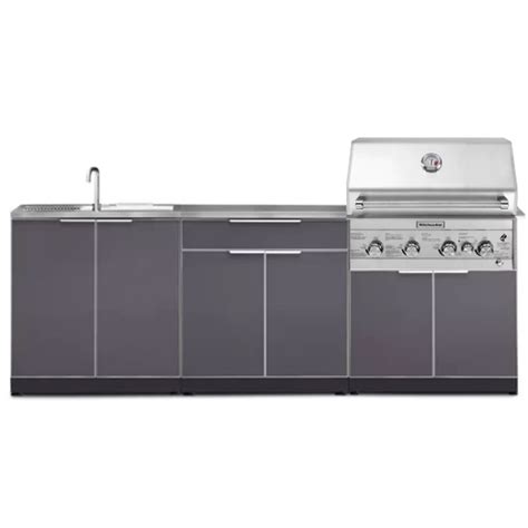 Newage Products 97 3 Piece Modular Outdoor Kitchen With 4 Burner