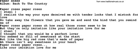 Loretta Lynn Song Paper Roses Lyrics