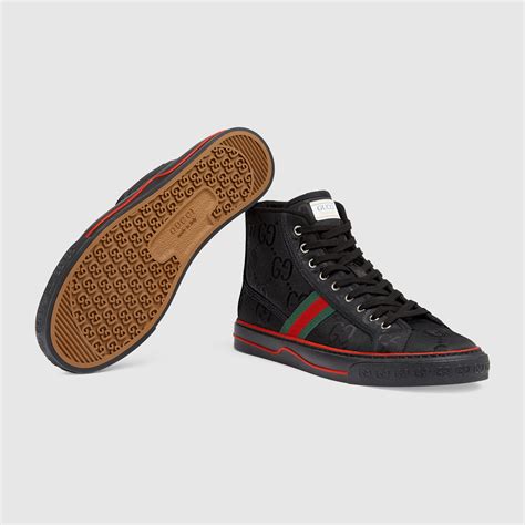Mens Gucci Off The Grid High Top Sneaker In Black Gg Econyl Gucci Us