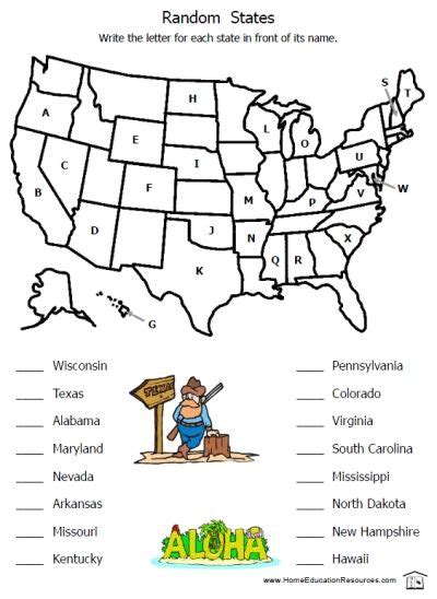 What Are The 50 States Worksheets 99worksheets