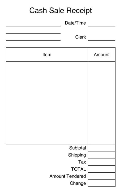 Standard Cash Receipt Format Examples Free Templates