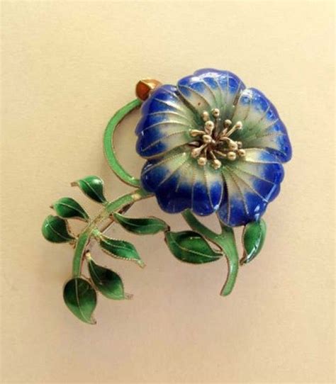 Enamel Flower Brooch Vintage Chic Brooches Jewellery