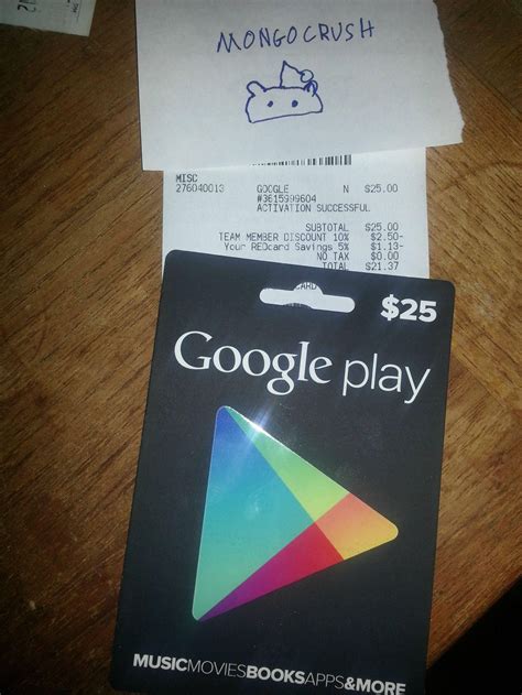 Google play gift card is a digital voucher containing a code that once activated, can be used to purchase the goods available at the aforementioned google play store. Google Play Store gift card allegedly purchased at store
