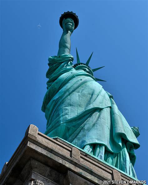 Front View Of Liberty Statue Pedestal