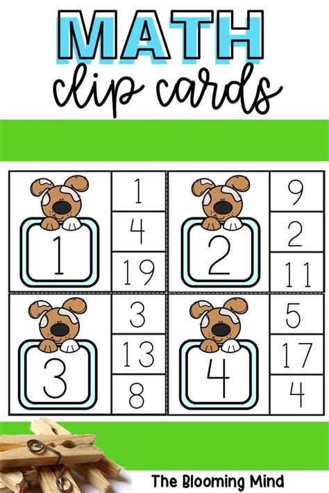 Number Clip Cards 1 20 Math Clip Cards Easy Math Centers Clip Cards