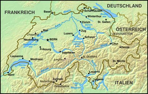 Der südosten grenzt an monaco, im osten befinden sich deutschland, luxemburg, belgien, die schweiz und italien und südlich von. Landkarten und Stadtpläne der Schweiz : Weltkarte.com ...
