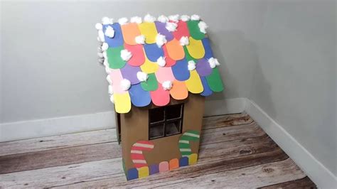 How To Make A Diy Cardboard Gingerbread Cat House Diy Cardboard