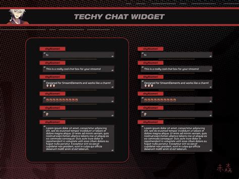 Techy Chat Widget Red Glitch Glow Custom Chatbox For Twitch Streamers