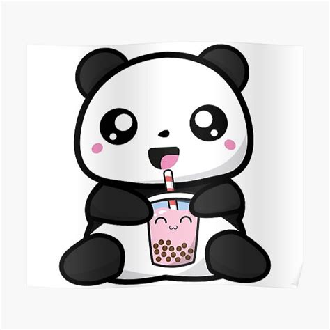 Panda Boba Kawaii Bubble Tea Poster For Sale By Mystocus Redbubble