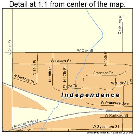 Independence Kansas Street Map 2033875