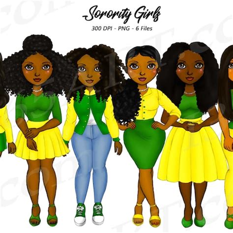 Sorority Girls Clipart Natural Hair Black Woman Black Girl Etsy