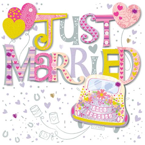 Just Married Wedding Day Greeting Card Wedding Cards Online Cards