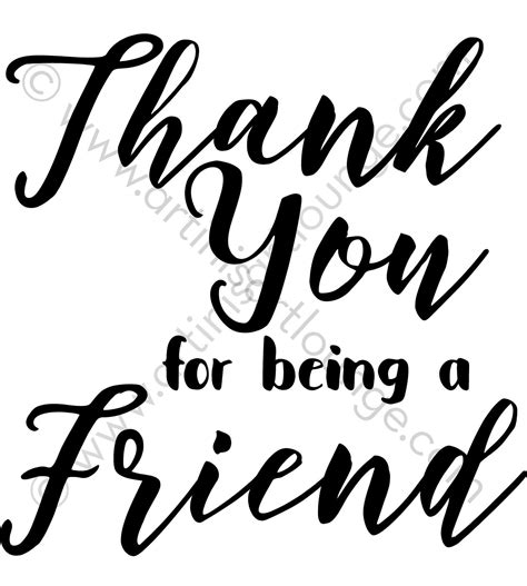 Thank You For Being A Friend Ai Dxf  Pdf Png Svg Etsy Thank You
