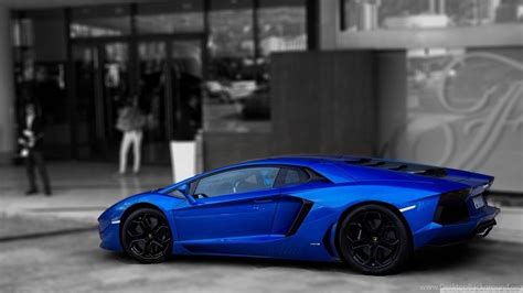 Lamborghini Aventador Blue Hd Desktop Wallpapers Widescreen