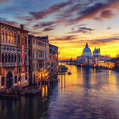 Sunset In Venice Grand Canal Accademia Bridge Beautiful Places To Travel Vacation Trips