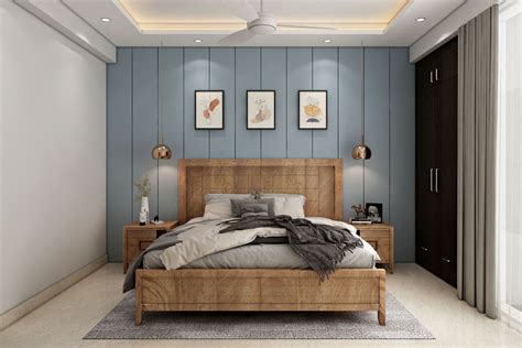 Natural Wood Modern Spacious Master Bedroom Design Livspace