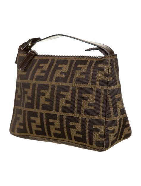 Fendi Leather Trimmed Zucca Mini Bag Handbags Fen134879 The Realreal
