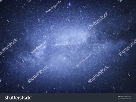 Milky Way Galaxy On The Night Sky Starry Sky Stock Photo
