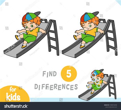 Find Differences Educational Game Children Boy Stock Vector Royalty