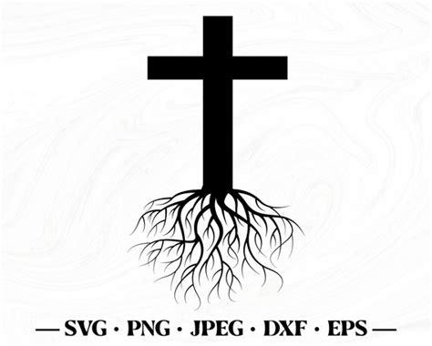 Cross With Tree Roots Svg Cross With Tree Roots Dxf Etsy