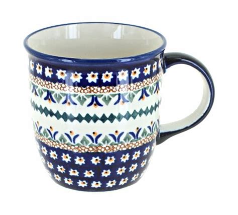 Blue Rose Polish Pottery Daisy Plain Coffee Mug 1 Kroger
