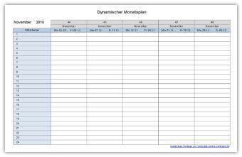 Kostenlos online ein pdf in excel umwandeln. Dynamischer Monatsplan | Monatsplaner, Monatsplaner ...