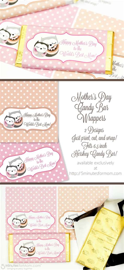 Great favor for your wedding guests. Mother's Day Candy Bar Wrapper Free Printable