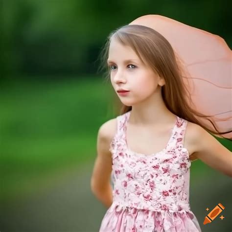 girl wearing a pretty summer dress on craiyon