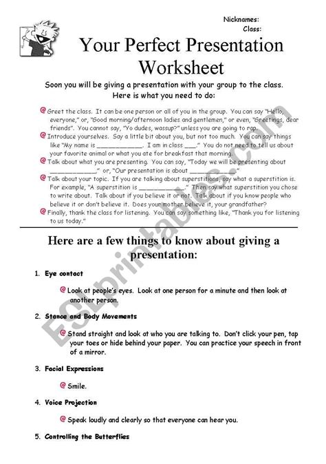 How To Give A Presentation Esl Worksheet By Jessafish