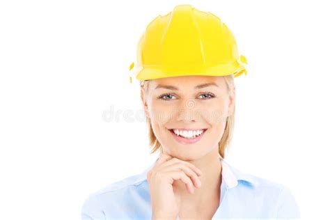 Woman In A Hard Hat Stock Photo Image Of Building Person 40146220