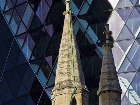 London Is A Mixture Of Modern And Old Architecturean Old Church