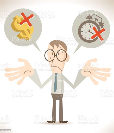 No Time No Money Businessman Is Shrugging His Shoulders And Worried