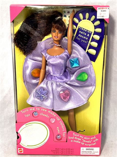 Barbie Twirlin Makeup Teresa Press On Nails And Decals For U 1997 Mattel Nrfb 74299184239