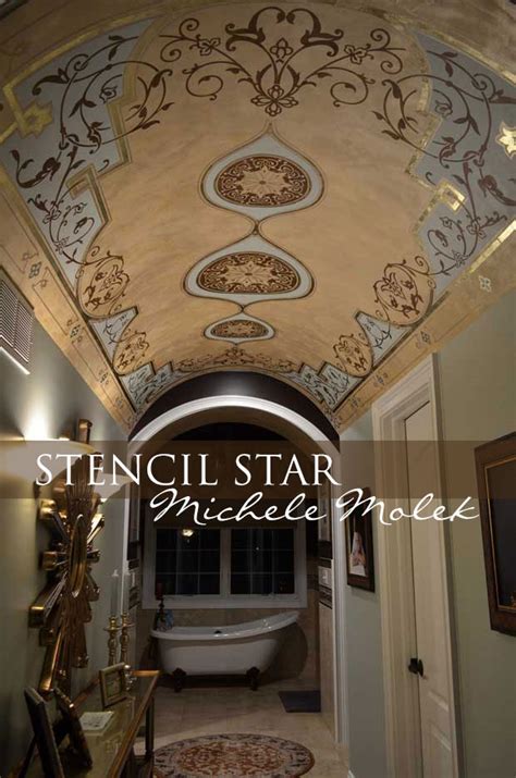 Paint a panel design up walls and along beams. Stencil Star: Fashionable Finishes from Michele Molek ...