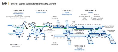 Iah Houston International Airport Terminal Map