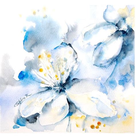 Abstract Flowers Watercolor Painting Art Print Abstract