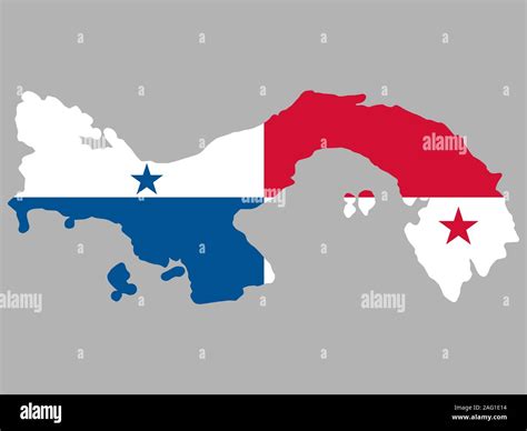 Bandera del mapa de Panamá Ilustración vectorial EPS 10 Imagen Vector