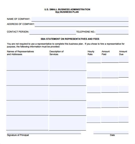 Sample Sba Business Plan Template 9 Free Documents In Pdf Word