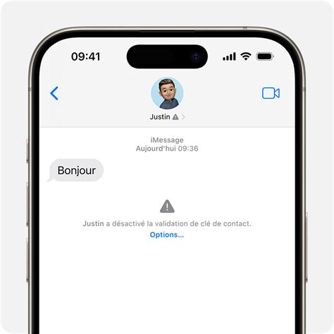 Si vous recevez une alerte de validation de clé de contact iMessage Assistance Apple CA